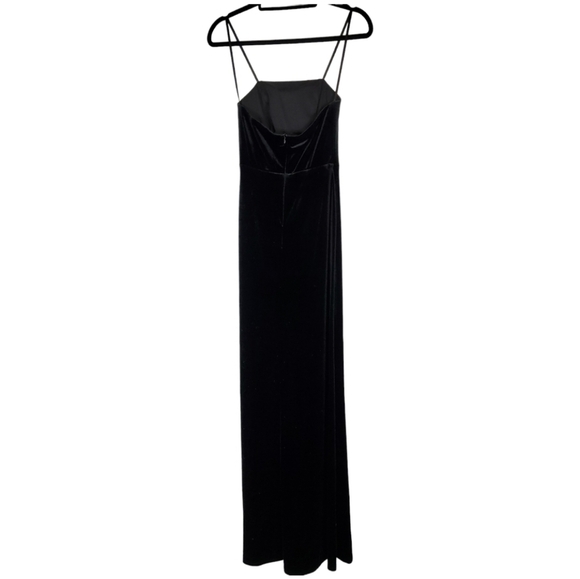 Next/up Black Velvet Strapless Maxi Dress with Slit NWT - Picture 8 of 11
